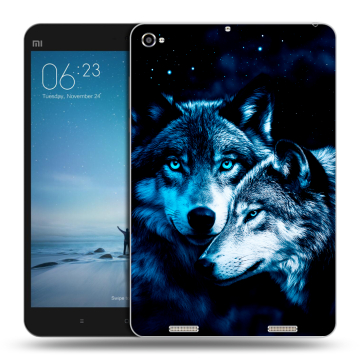 Силиконовый чехол на планшета Xiaomi Mi Pad 2 с принтом Волки
