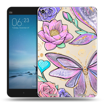 Силиконовый чехол на Xiaomi Mi Pad 2 с принтом Бабочки и цветы