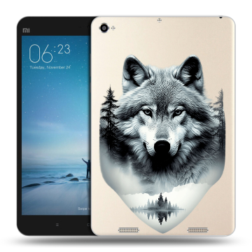 Силиконовый чехол на Xiaomi Mi Pad 2 с принтом Волк в лесу