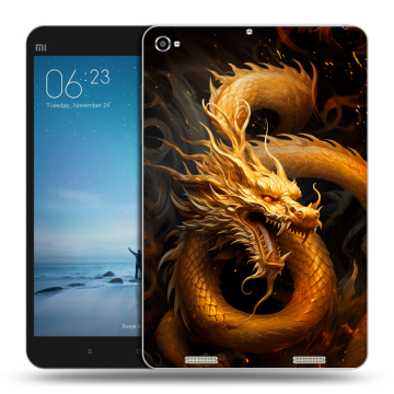 Силиконовый чехол на Xiaomi Mi Pad 2 с принтом Золотой дракон Силиконовый чехол на Xiaomi Mi Pad 2 с принтом Золотой дракон