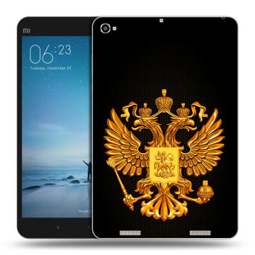 Силиконовый чехол на Xiaomi Mi Pad 2 с принтом Герб России желтый