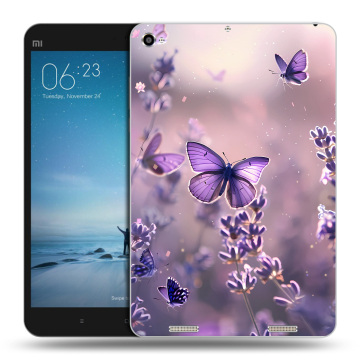 Силиконовый чехол на Xiaomi Mi Pad 2 с принтом бабочки и лаванда