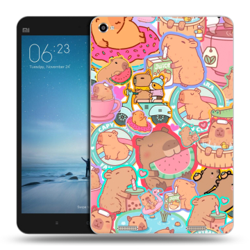 Силиконовый чехол на Xiaomi Mi Pad 2 с принтом капибары