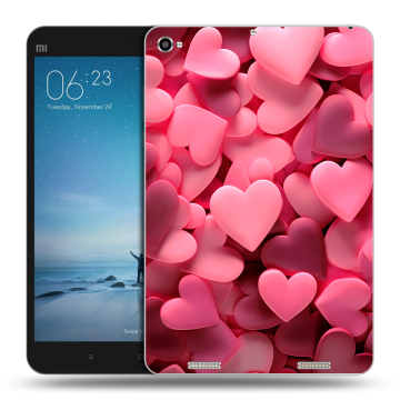 Силиконовый чехол на Xiaomi Mi Pad 2 с принтом розовые сердечки