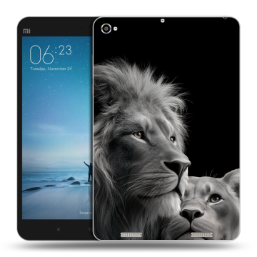 Силиконовый чехол на Xiaomi Mi Pad 2 с принтом Лев кошки