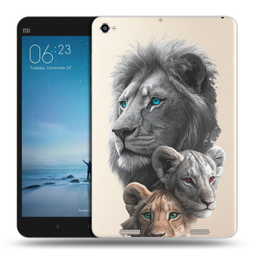 Силиконовый чехол на Xiaomi Mi Pad 2 с принтом Львы