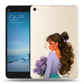 Силиконовый чехол на Xiaomi Mi Pad 2 с принтом девушка цветы Силиконовый чехол на Xiaomi Mi Pad 2 с принтом девушка цветы