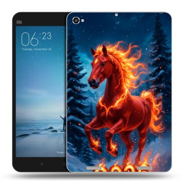 Силиконовый чехол на Xiaomi Mi Pad 2 с принтом Новый год коня Силиконовый чехол на Xiaomi Mi Pad 2 с принтом Новый год коня