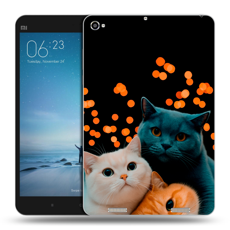 Силиконовый чехол на Xiaomi Mi Pad 2 с принтом Кошки Силиконовый чехол на Xiaomi Mi Pad 2 с принтом Кошки