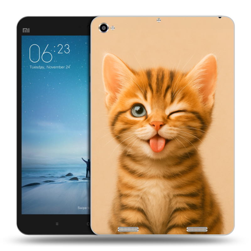 Силиконовый чехол на Xiaomi Mi Pad 2 с принтом котенок Силиконовый чехол на Xiaomi Mi Pad 2 с принтом котенок