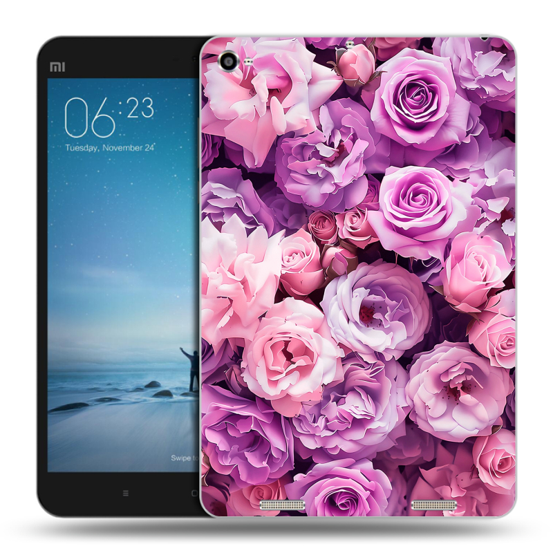Силиконовый чехол на Xiaomi Mi Pad 2 с принтом лавандовые розы Силиконовый чехол на Xiaomi Mi Pad 2 с принтом лавандовые розы
