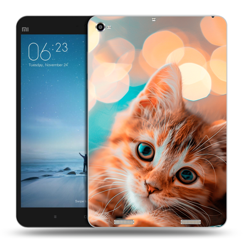 Силиконовый чехол на Xiaomi Mi Pad 2 с принтом котик Силиконовый чехол на Xiaomi Mi Pad 2 с принтом котик