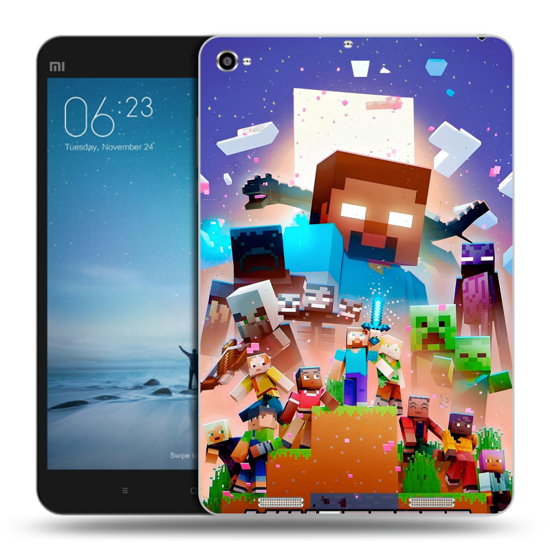 Силиконовый чехол на Xiaomi Mi Pad 2 с принтом Майнкрафт Minecraft Силиконовый чехол на Xiaomi Mi Pad 2 с принтом Майнкрафт Minecraft