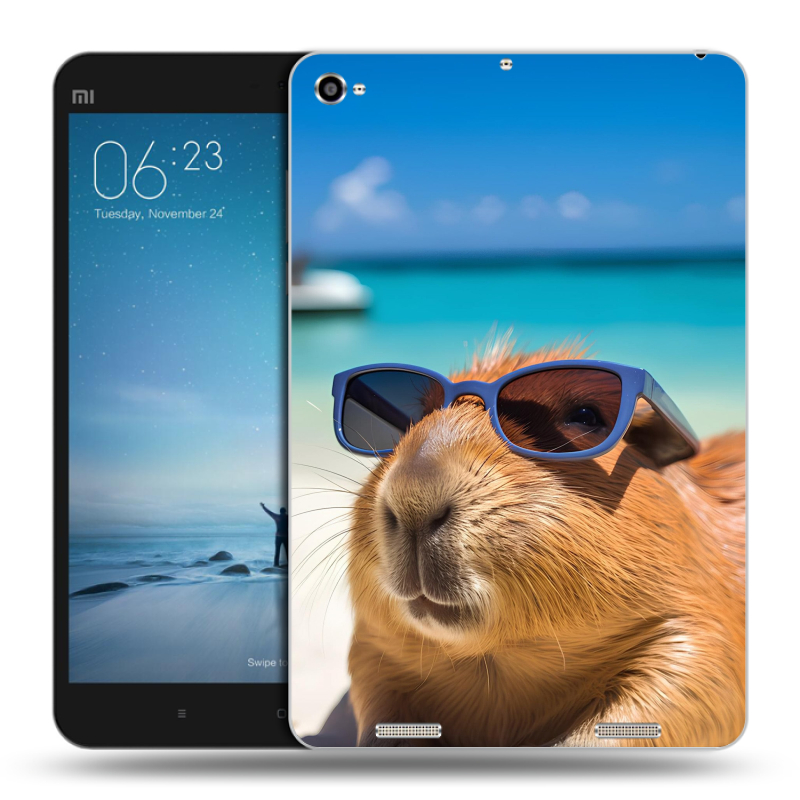 Силиконовый чехол на Xiaomi Mi Pad 2 с принтом Капибара Силиконовый чехол на Xiaomi Mi Pad 2 с принтом Капибара