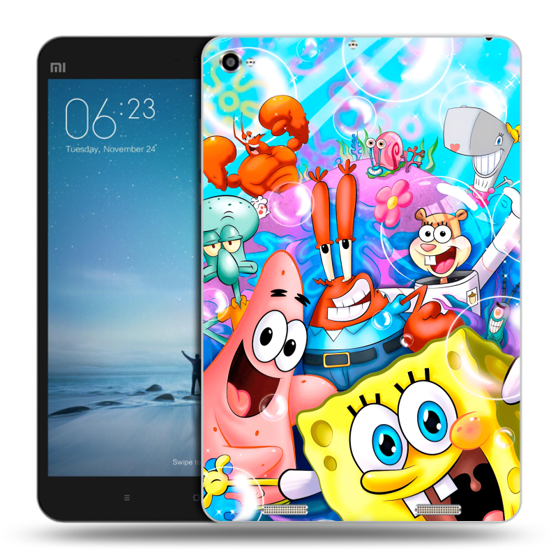 Силиконовый чехол на Xiaomi Mi Pad 2 с принтом спанчбоб спанч боб Силиконовый чехол на Xiaomi Mi Pad 2 с принтом спанчбоб спанч боб
