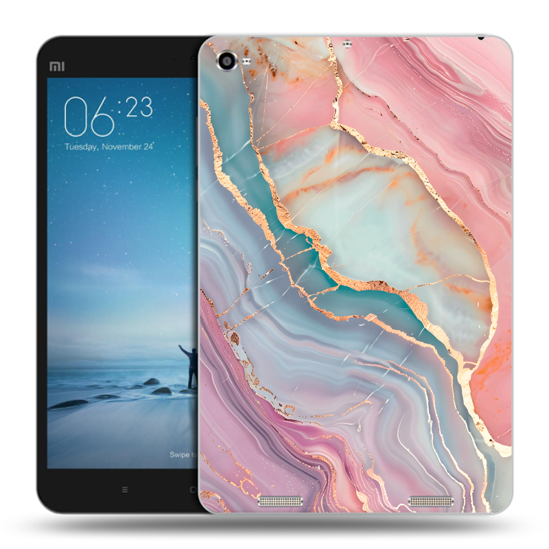 Силиконовый чехол на планшета Xiaomi Mi Pad 2 с принтом розовый мрамор Силиконовый чехол на планшета Xiaomi Mi Pad 2 с принтом розовый мрамор