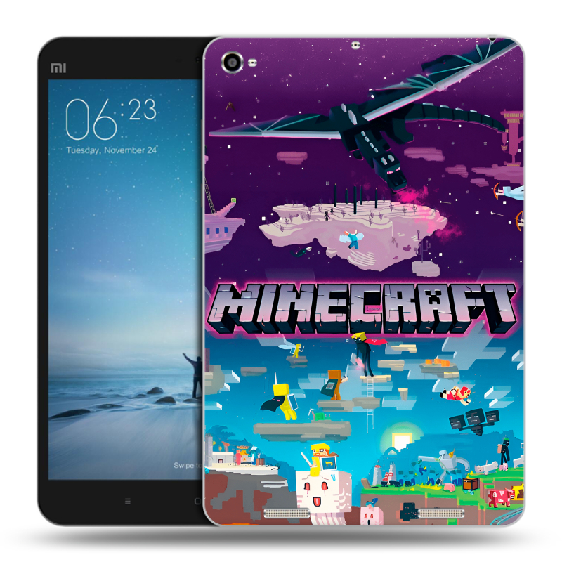 Силиконовый чехол на Xiaomi Mi Pad 2 с принтом Майнкрафт Minecraft Силиконовый чехол на Xiaomi Mi Pad 2 с принтом Майнкрафт Minecraft