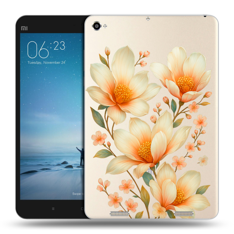 Силиконовый чехол на Xiaomi Mi Pad 2 с принтом Цветы Силиконовый чехол на Xiaomi Mi Pad 2 с принтом Цветы
