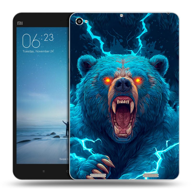 Силиконовый чехол на Xiaomi Mi Pad 2 с принтом Медведь Силиконовый чехол на Xiaomi Mi Pad 2 с принтом Медведь