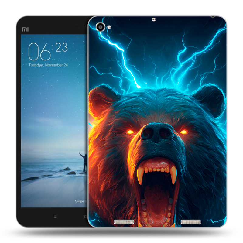Силиконовый чехол на Xiaomi Mi Pad 2 с принтом Медведь Силиконовый чехол на Xiaomi Mi Pad 2 с принтом Медведь