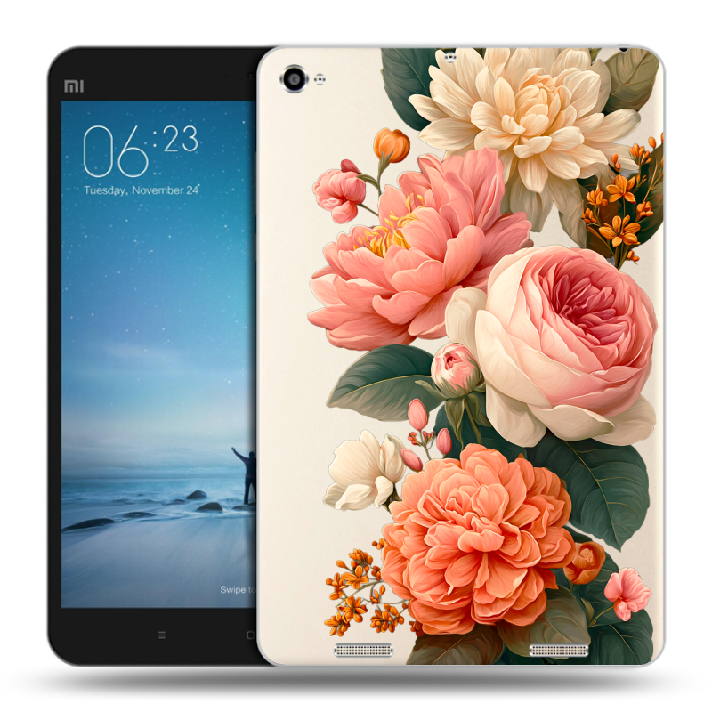 Силиконовый чехол на Xiaomi Mi Pad 2 с принтом цветы Силиконовый чехол на Xiaomi Mi Pad 2 с принтом цветы