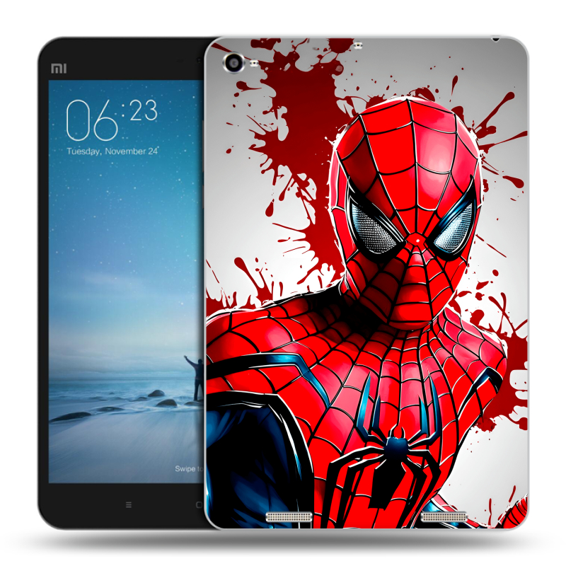 Силиконовый чехол на Xiaomi Mi Pad 2 с принтом Spiderman Человек паук Силиконовый чехол на Xiaomi Mi Pad 2 с принтом Spiderman Человек паук