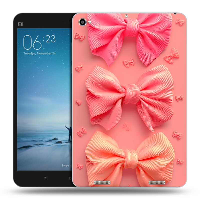 Силиконовый чехол на Xiaomi Mi Pad 2 с принтом Розовые бантики Силиконовый чехол на Xiaomi Mi Pad 2 с принтом Розовые бантики