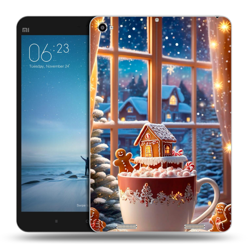 Силиконовый чехол на Xiaomi Mi Pad 2 с принтом Новый год Силиконовый чехол на Xiaomi Mi Pad 2 с принтом Новый год