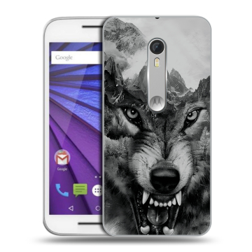 Пластиковый чехол на Motorola Moto G 2015 (3rd gen) с принтом Волк