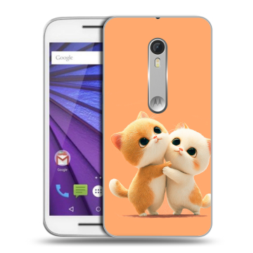 Пластиковый чехол на Motorola Moto G 2015 (3rd gen) с принтом Милые котики
