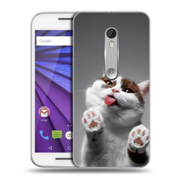 Пластиковый чехол на Motorola Moto G 2015 (3rd gen) с принтом Коты