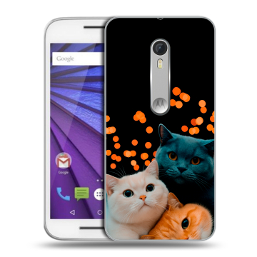 Пластиковый чехол на Motorola Moto G 2015 (3rd gen) с принтом Кошки