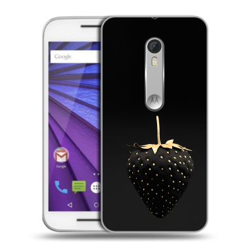 Пластиковый чехол на Motorola Moto G 2015 (3rd gen) с принтом Черная клубника