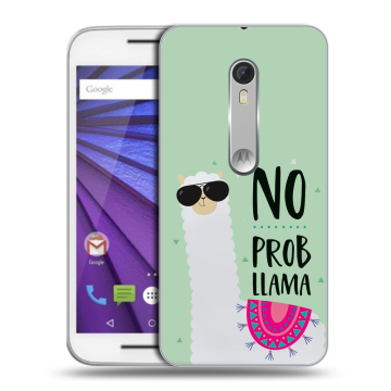 Пластиковый чехол на Motorola Moto G 2015 (3rd gen) с принтом Лама