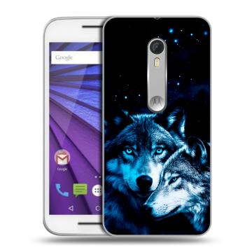 Пластиковый чехол на Motorola Moto G 2015 (3rd gen) с принтом Волки