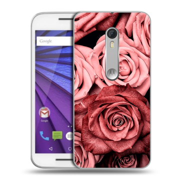 Пластиковый чехол на Motorola Moto G 2015 (3rd gen) с принтом Цветы розы
