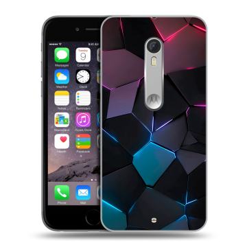 Пластиковый чехол на Motorola Moto X Style с принтом Геометрия неона