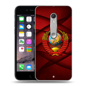 Пластиковый чехол на Motorola Moto X Style с принтом Герб СССР