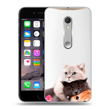 Пластиковый чехол на Motorola Moto X Style с принтом Кошки