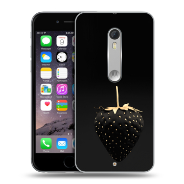 Пластиковый чехол на Motorola Moto X Style с принтом Черная клубника