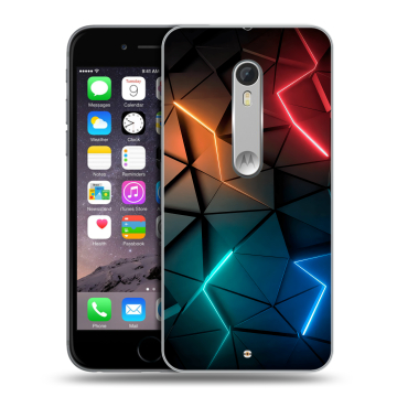 Пластиковый чехол на Motorola Moto X Style с принтом Абстракция неон