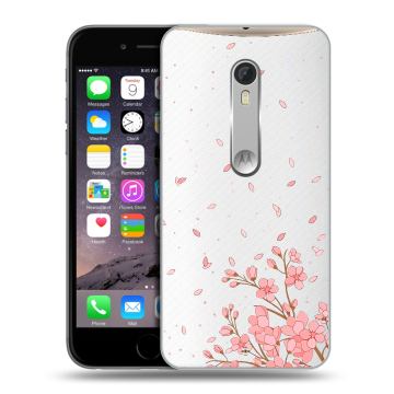 Пластиковый чехол на Motorola Moto X Style с принтом Ветка сакуры