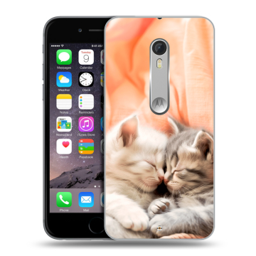 Пластиковый чехол на Motorola Moto X Style с принтом Котята
