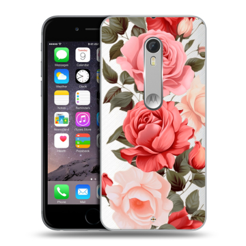 Пластиковый чехол на Motorola Moto X Style с принтом Розы