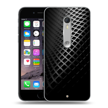 Пластиковый чехол на Motorola Moto X Style с принтом Текстура металла
