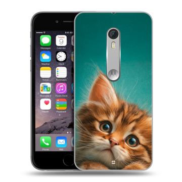Пластиковый чехол на Motorola Moto X Style с принтом котенок