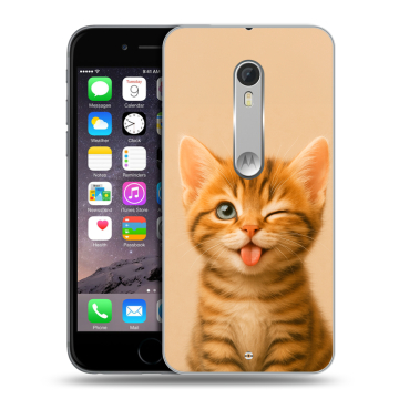 Пластиковый чехол на Motorola Moto X Style с принтом котенок