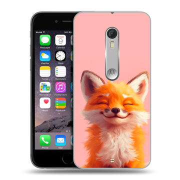 Пластиковый чехол на Motorola Moto X Style с принтом милая лиса