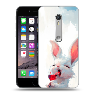 Пластиковый чехол на Motorola Moto X Style с принтом кролик зайчик