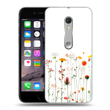 Пластиковый чехол на Motorola Moto X Style с принтом цветы
